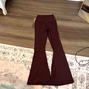 Aerie Maroon High-Rise Flare Leggings
